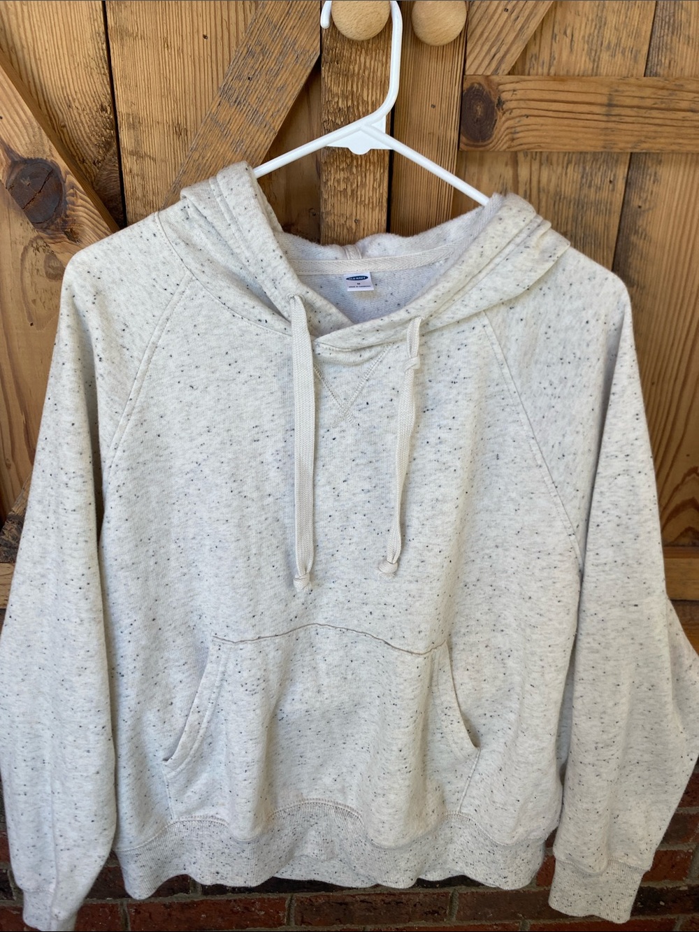 Old Navy Women’s light Cream Speckled Hooded Sweatshirt